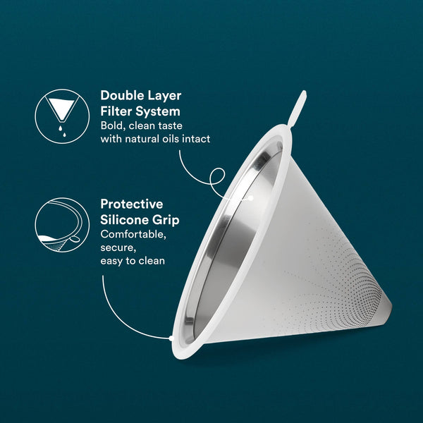 Pour Over Coffee Maker with Stainless Steel Filter | 17oz