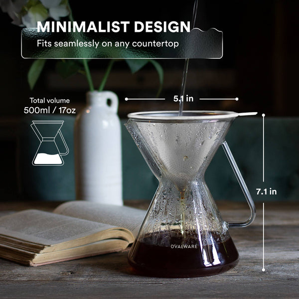 Pour Over Coffee Maker with Stainless Steel Filter | 17oz