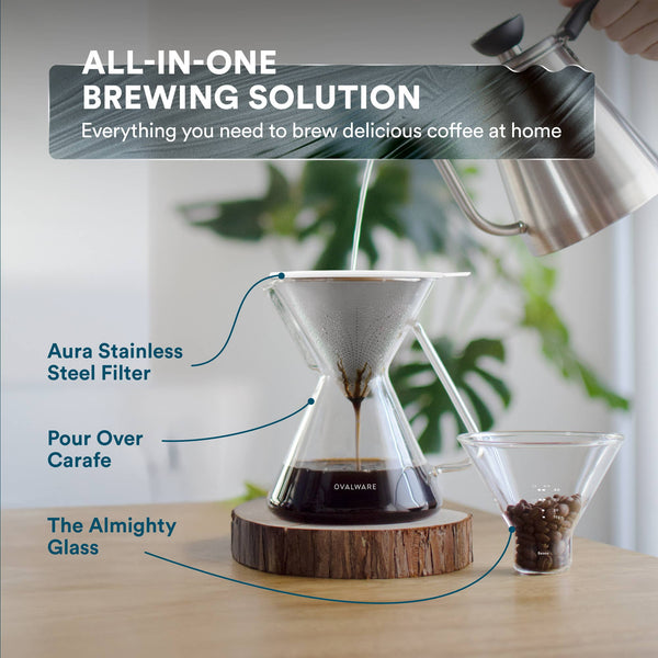 Pour Over Coffee Maker with Stainless Steel Filter | 17oz