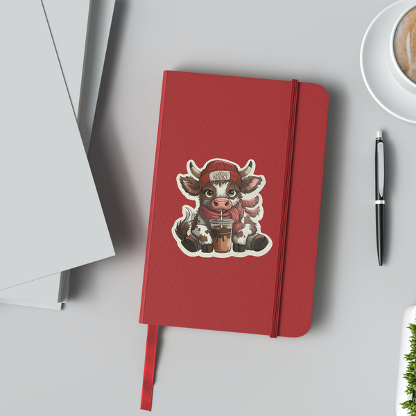 Coffee Addict Highland Cow Vinyl Sticker 